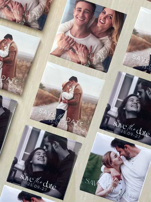Save the date 2x2 photo magnets