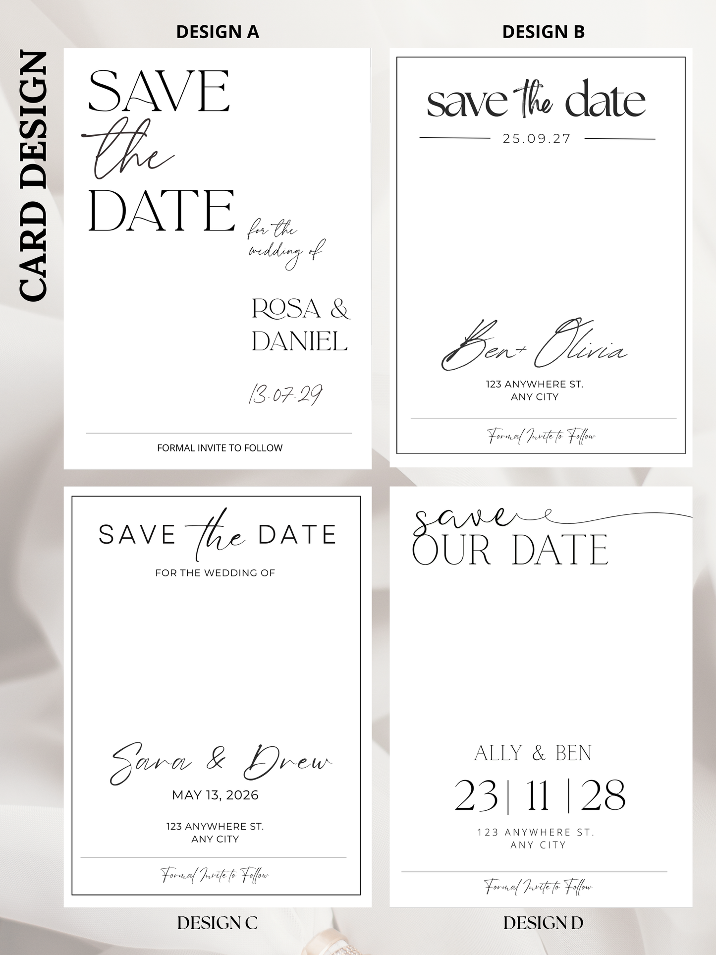 Save the Date Acrylic Photo Magnet + Card Set