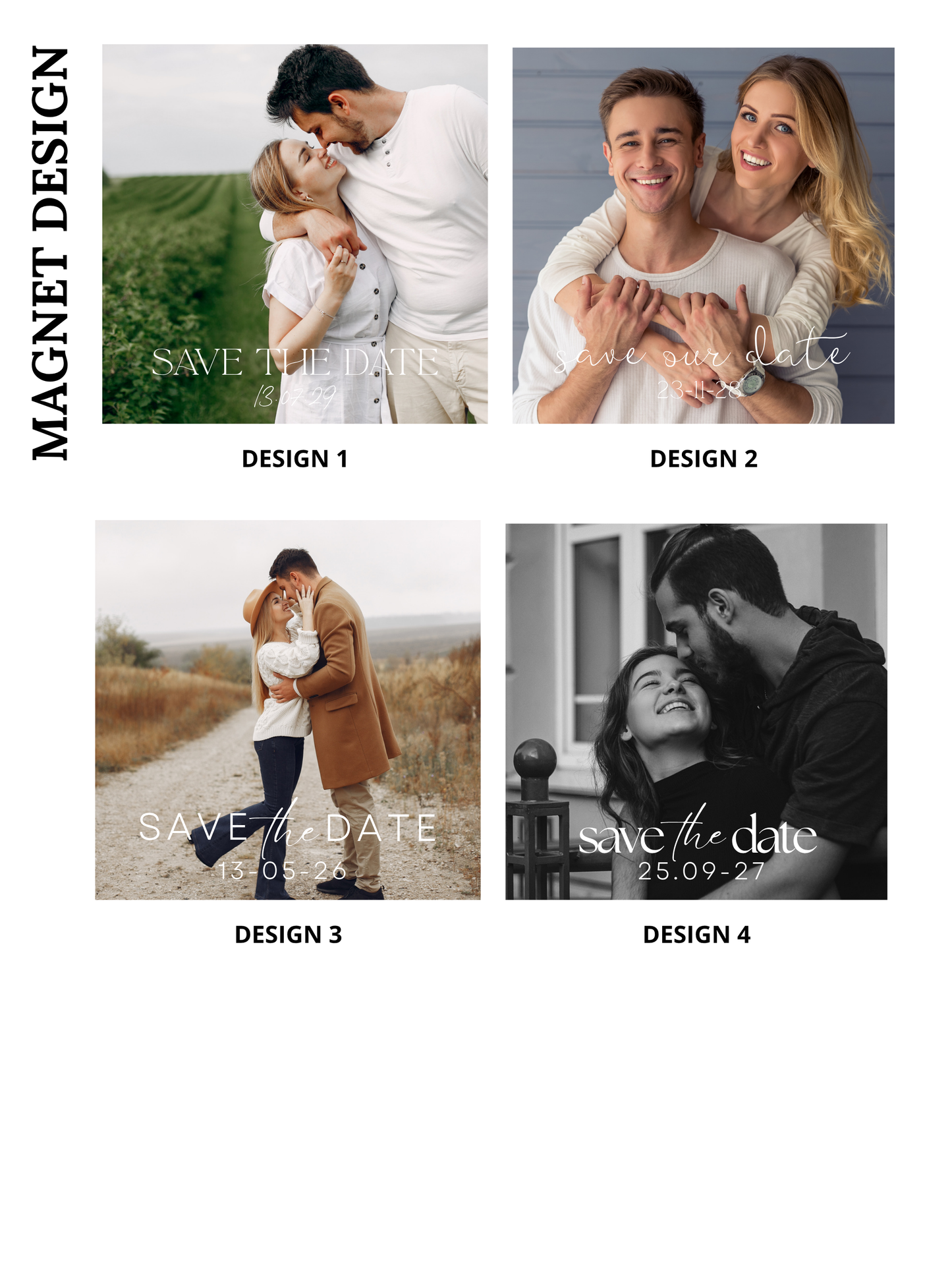 Save the Date Acrylic Photo Magnet + Card Set