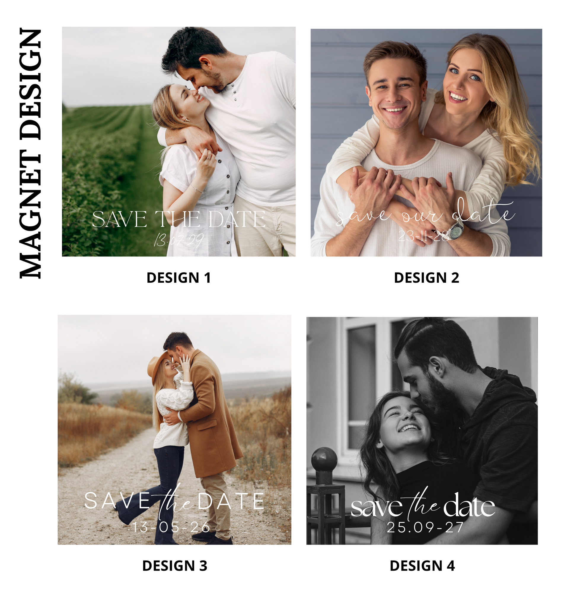 Save the date 2x2 photo magnets