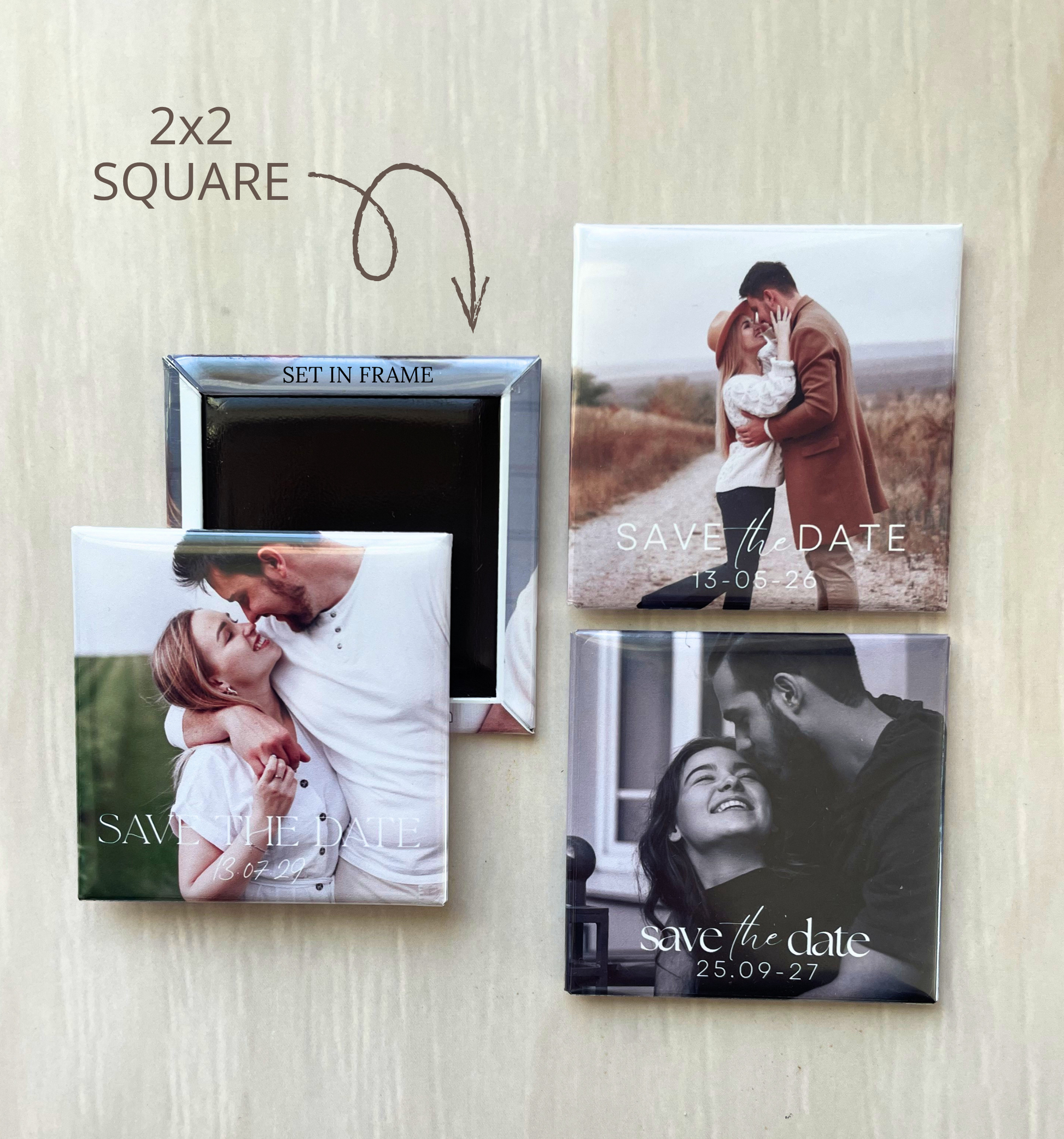 Save the date 2x2 photo magnets